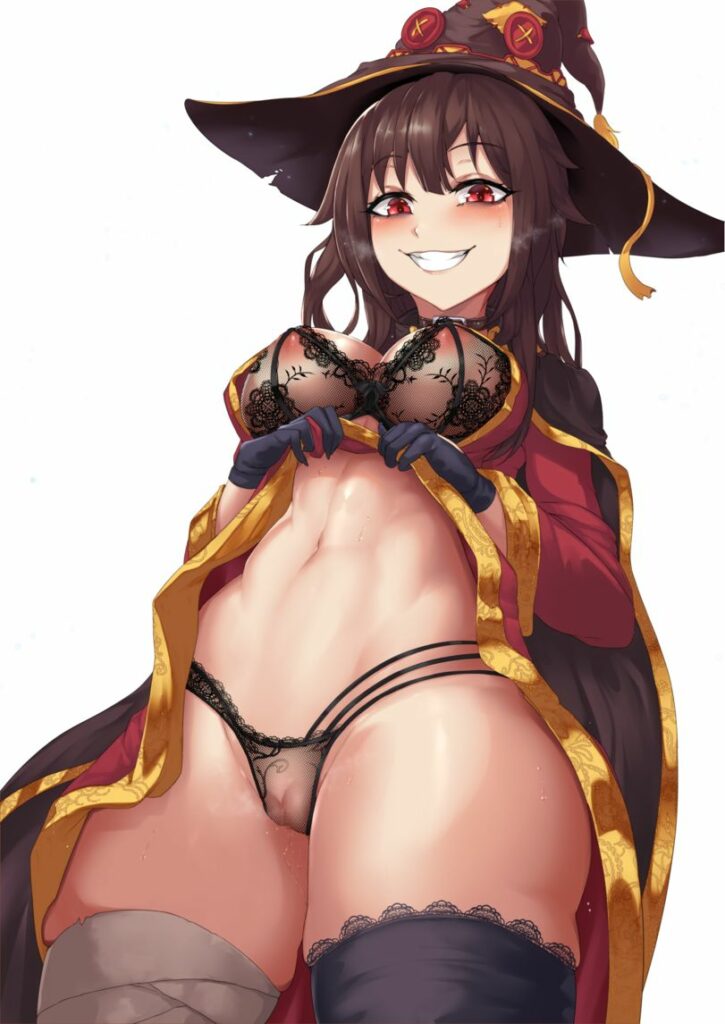 Аниме porno из аниме Коносуба. Порно картинки Мегумин, Секс голой Megumin хентай 18+, Кадзума, жопа, сиськи, голая, пизда, вагина, Этот замечательный мир